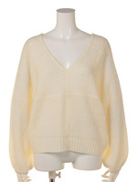 バックスピンドルMIXニットTOPS