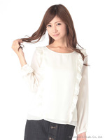 ロングスリーブフリルブラウス