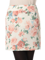 【最新セシルブック掲載】ウエスト切り替えフラワープリントスカート