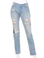 ハードダメージストレートデニム