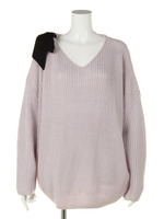 肩リボンスプリングニット