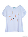 ビーチプリントTシャツ