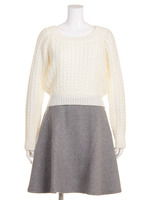 ケーブルニットコンビOP