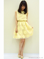 オーガンジー刺繍フラワードレス