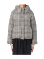 チェック比翼ダウンショートコート