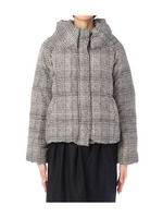 チェック比翼ダウンショートコート