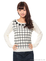 12G前身チェック装飾プルオーバー