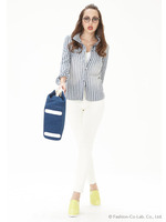 ストライプボーイフレンドシャツ