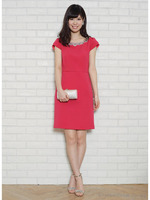 JUSGLITTY Luxe衿ビジューバックリボンワンピース