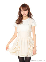 サスペンダー付ドレープスカート