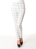 チェックハイウエストスキニーパンツ