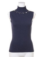 【2ndline】ビジューノースリハイネックニットCL−0374