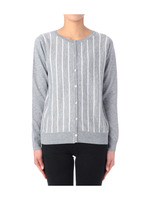 ストライプクルーネックニットカーディガン
