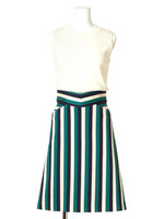 ニット×ストライプスカートセット