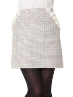 ポケット装飾ツイードスカート