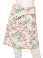 花柄リボン付台形スカート