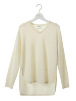 カシミヤ混シャツカットニット