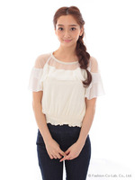 シースルーショルダートップス