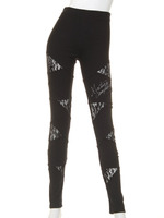 レース切り替えストレッチレギンス