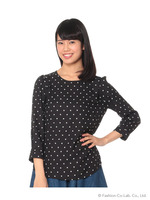 肩タックドットブラウス