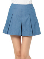 ダンガリータックショートパンツ