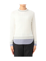 レイヤード風ケーブル編みステッチニット