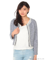 レースインナー付ファスナーカーディガン