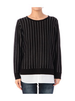 裾フェイクストライプニット