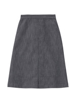 [L]ミモレ丈台形デニムスカート