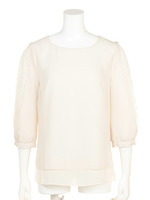 デザインスリーブブラウス