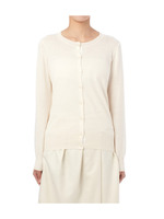 テープ使いクルーネックニットカーディガン