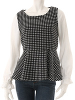 【ECURY】千鳥柄ペプラムAラインチュニック