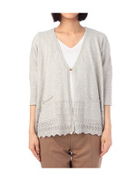 ポケットつきレースニットカーディガン