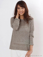 リネンラグランニットプルオーバー