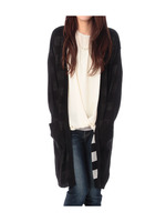 裏ボーダーロングニットカーディガン