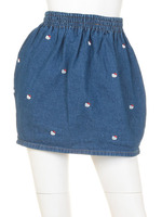 キティ刺繍デニム　スカート