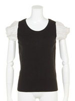 12Gギンガムチェックフレンチスリーブプルオーバー/ネイビー