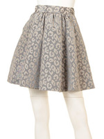 ANIMAL JACQUARD SKIRT/SILVER