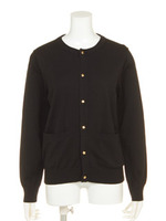 CREW NECK KNIT CARDIGAN/ASH