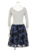 FLOCKEDGINGHAM/ネイビー