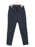 JOC C/N ストライプワイドリボンパンツ/９分丈/NAVY