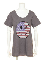 JUNK FOOD×SMILE×星条旗ルーズTシャツ/chacoarl wash