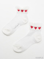 SEETHROUGH HEART SOCKS/WHITE