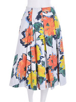 SUMMER FLOWERミモレスカート/WHT