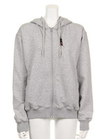 SWEAT ZIP UP HOOD FLOWER LOGO/ASH