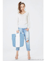 VネックニットTOPS/イエロー