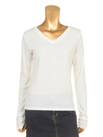 VネックリブTOPS/WH