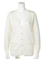 Vネックロングカーディガン/ネイビー