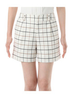 [L]ウインドチェックショートパンツ/ホワイト(202)