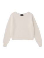 [L]ドロップショルダークロップドニット/ホワイト(003)